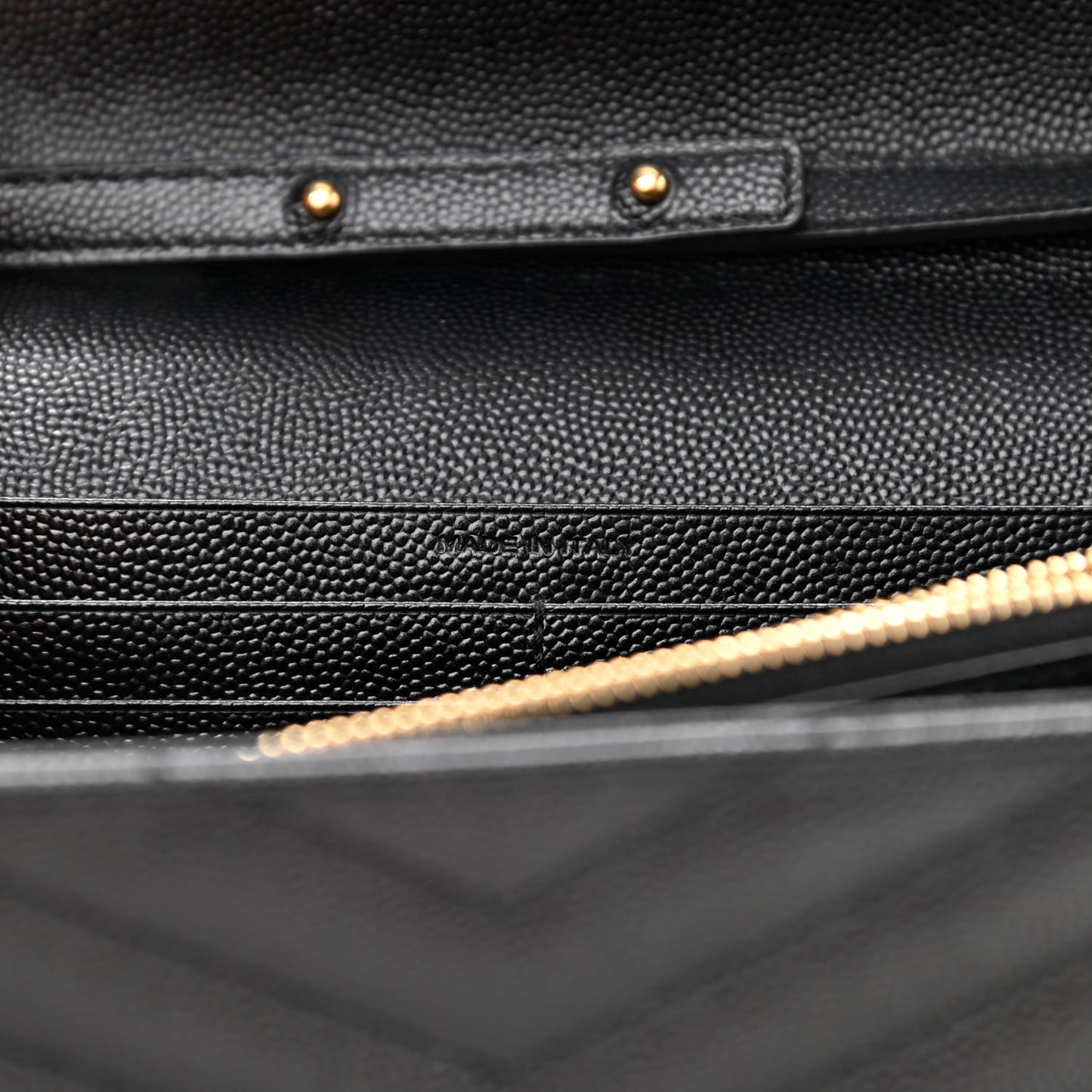 Grain De Poudre Matelasse Chevron Monogram Chain Wallet Black