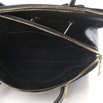 Prada Saffiano City Calfskin Bi-Color Tote Bluette Black 7 of 19
