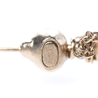 Chanel Pearl CC Hoop Earrings Gold 4 of 4