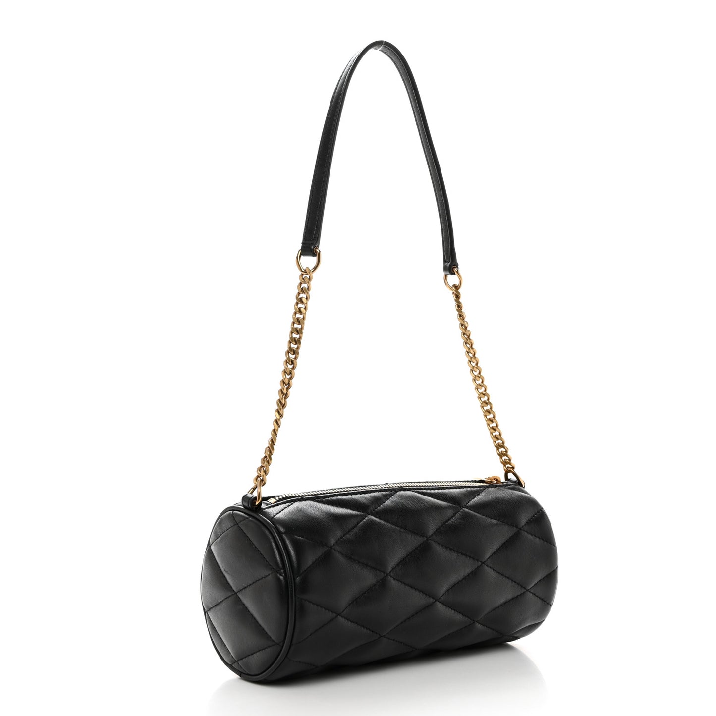 Lambskin Monogram Mini Sade Tube Bag Black