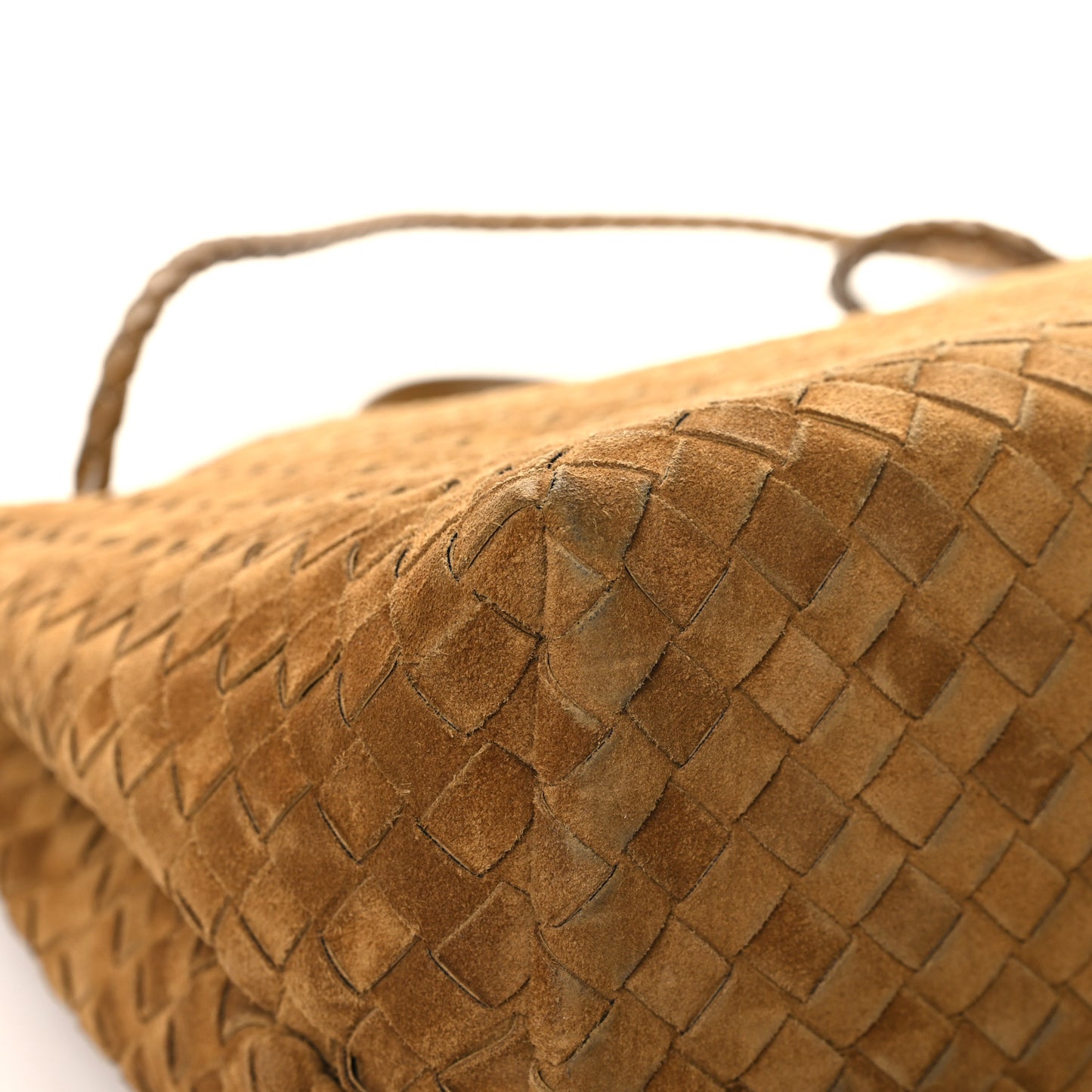Suede Intrecciato Large Andiamo Shoulder Bag Acorn