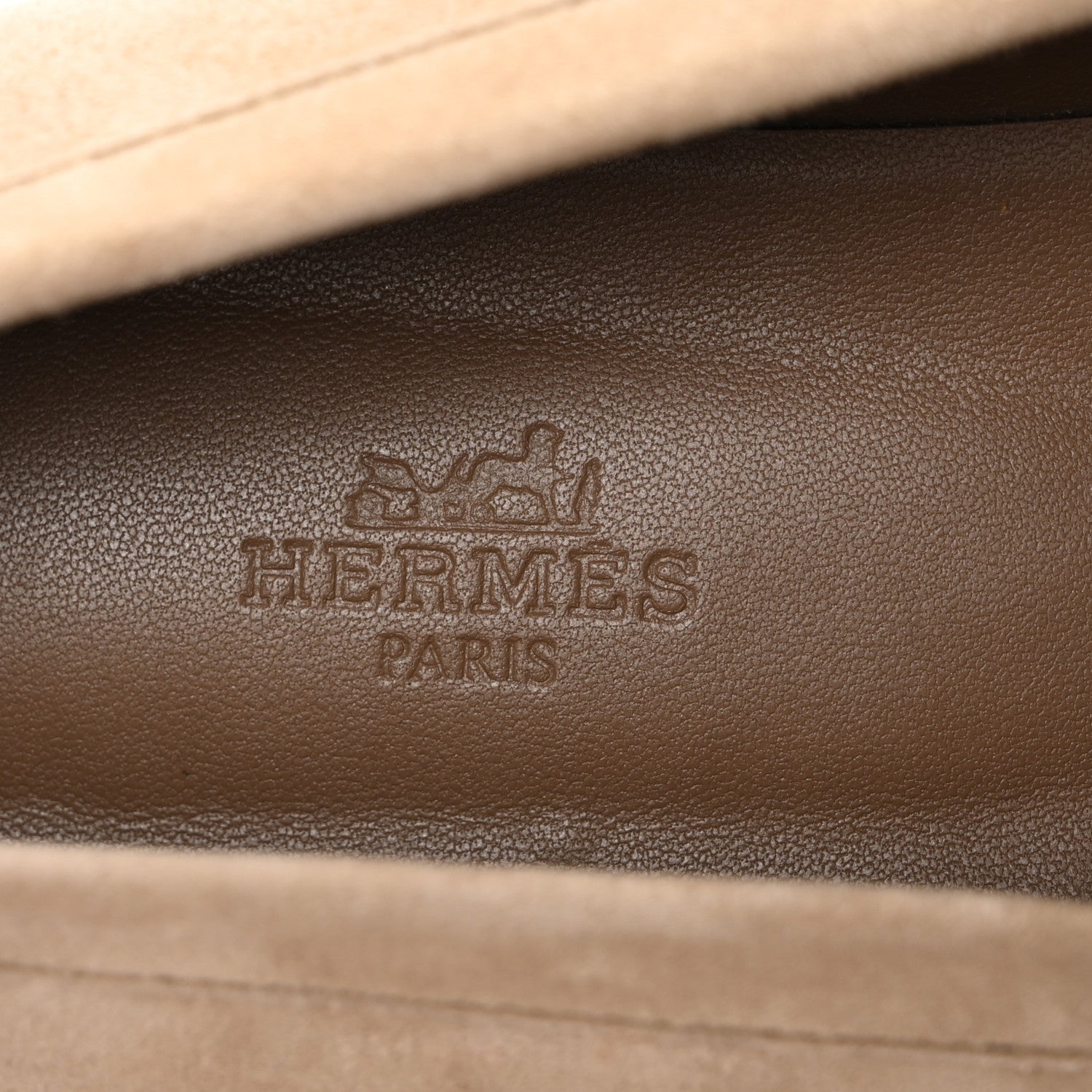 Hermes Suede Goatskin Womens Faubourg Loafers 41 Beige Argile 8 of 9