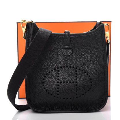 Hermes Taurillon Clemence Evelyne TPM Black 11 of 11