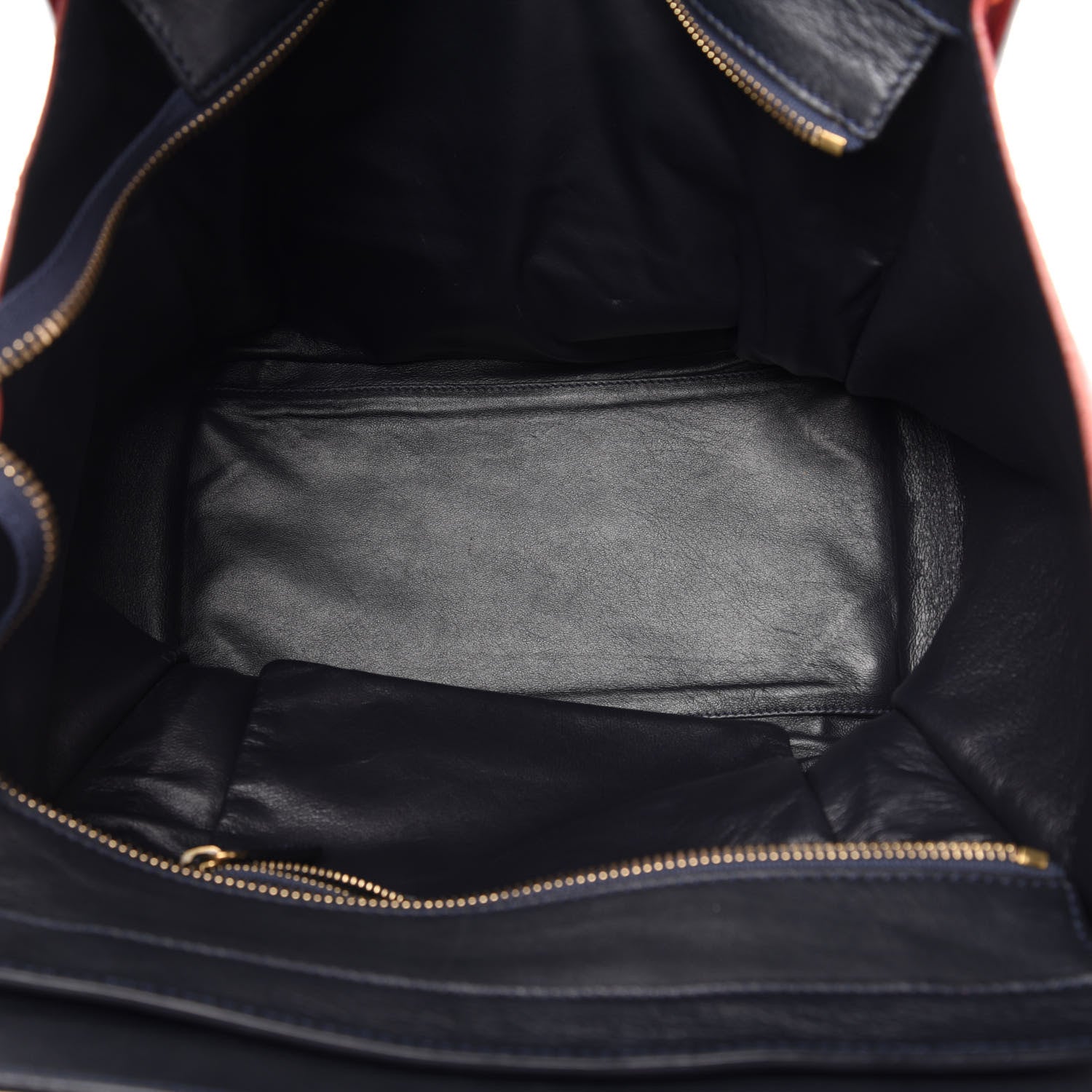 Celine Calfskin Linen Mini Tri-Color Luggage Poppy 5 of 12