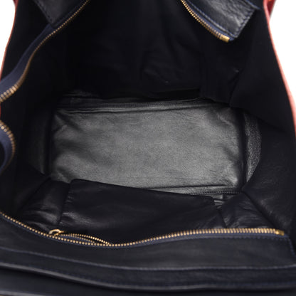 Celine Calfskin Linen Mini Tri-Color Luggage Poppy 5 of 12