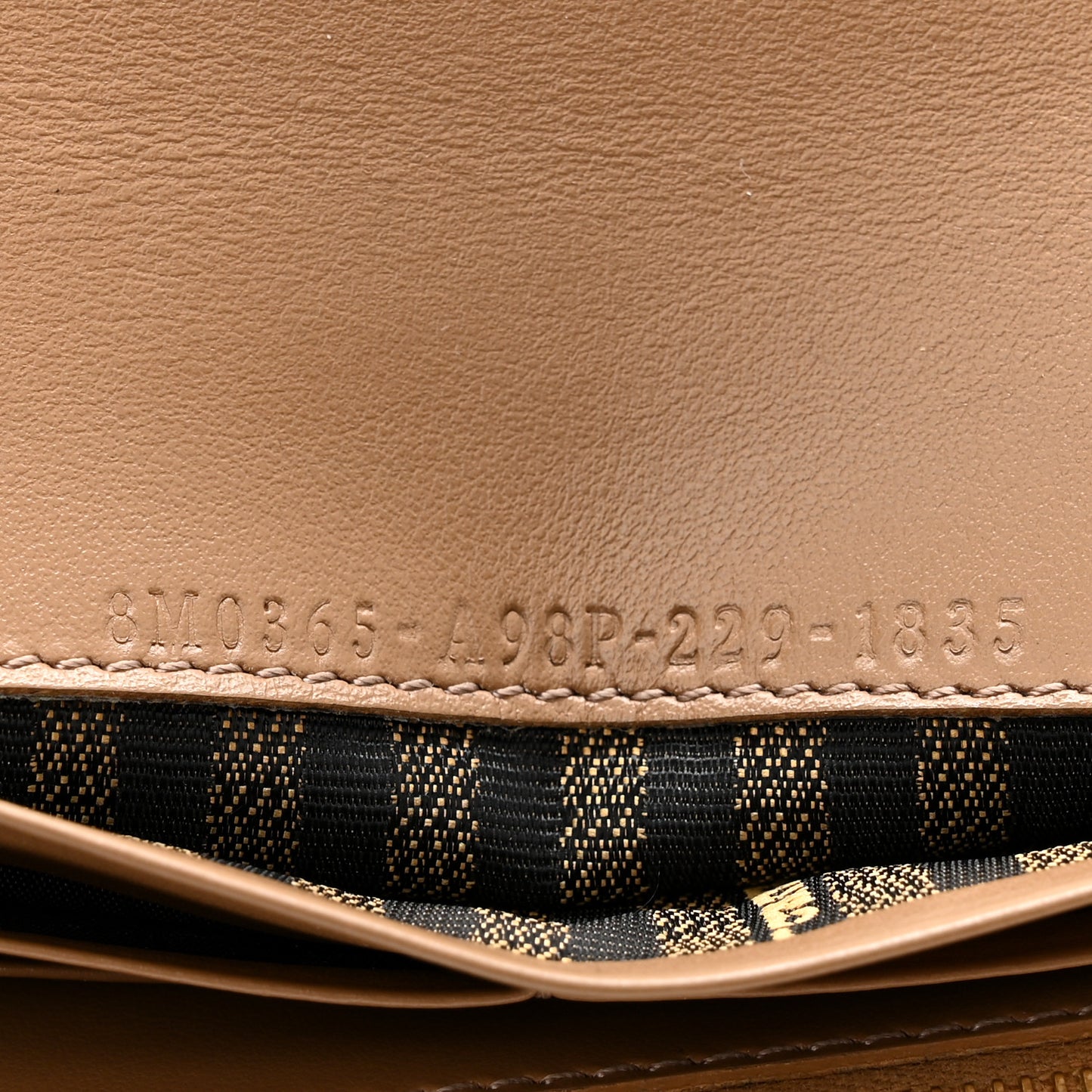 Fabric Jacquard FF 1974 Continental Wallet On Chain Tobacco Moro