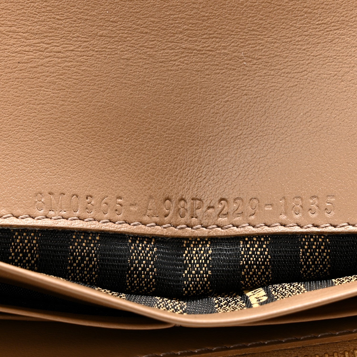 Fendi Fabric Jacquard FF 1974 Continental Wallet On Chain Tobacco Moro 7 of 11