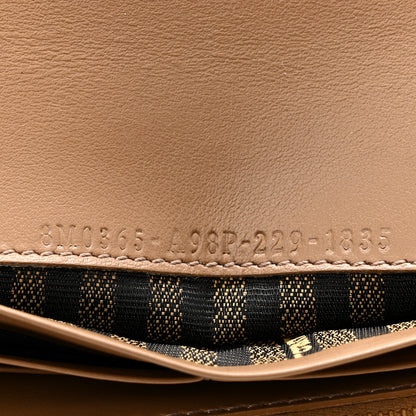 Fendi Fabric Jacquard FF 1974 Continental Wallet On Chain Tobacco Moro 7 of 11