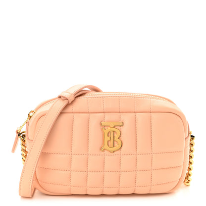 Burberry Lambskin Quilted Mini Lola Camera Bag Peach 1 of 9