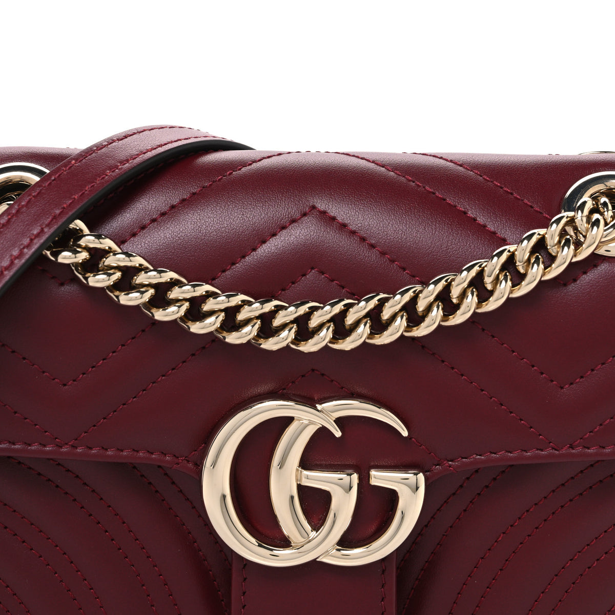 Gucci Calfskin Matelasse Mini GG Marmont Shoulder Bag Rosso Ancora 8 of 10