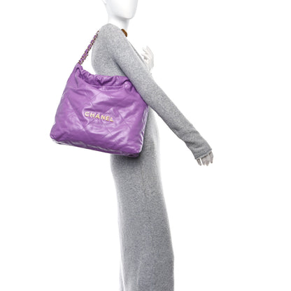 Chanel Shiny Calfskin Quilted Chanel 22 Purple 2 of 12
