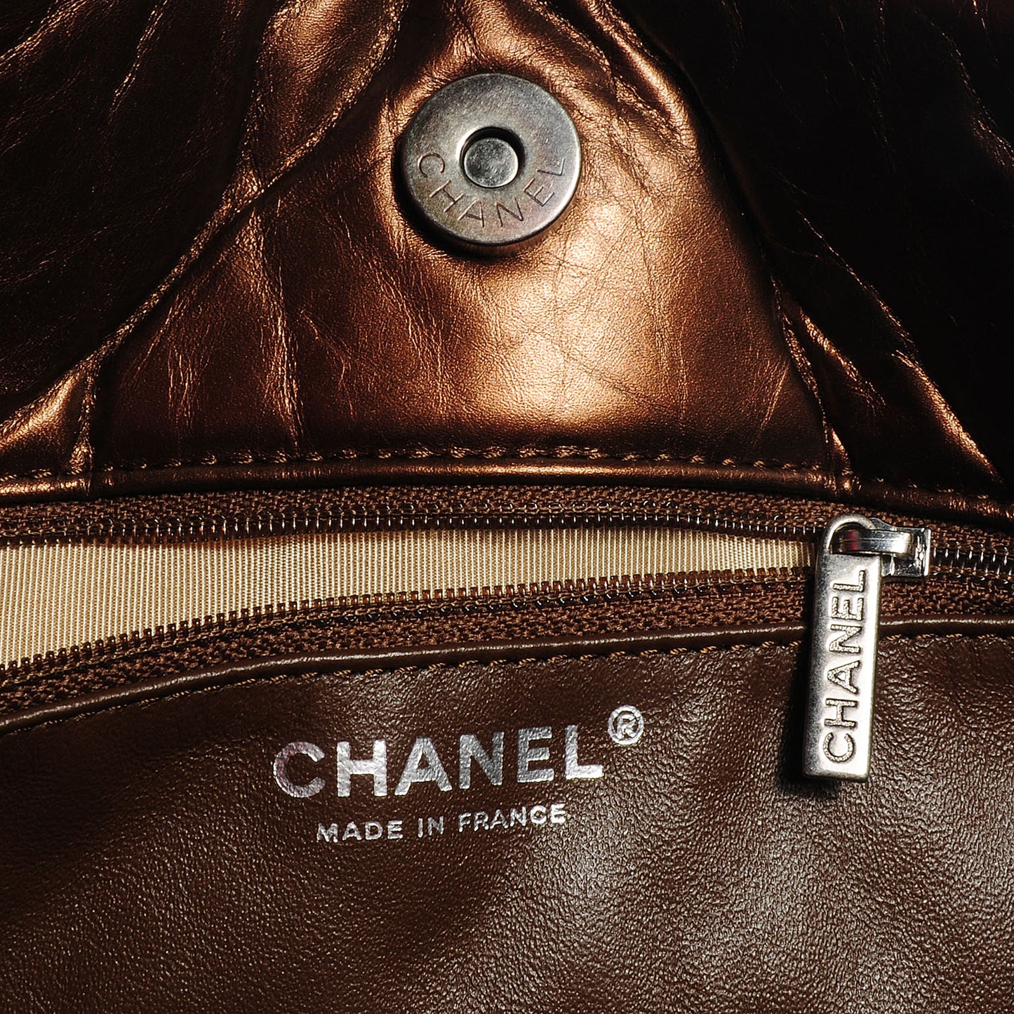 Aged Calfskin Reissue 2.55 Tote Bronze