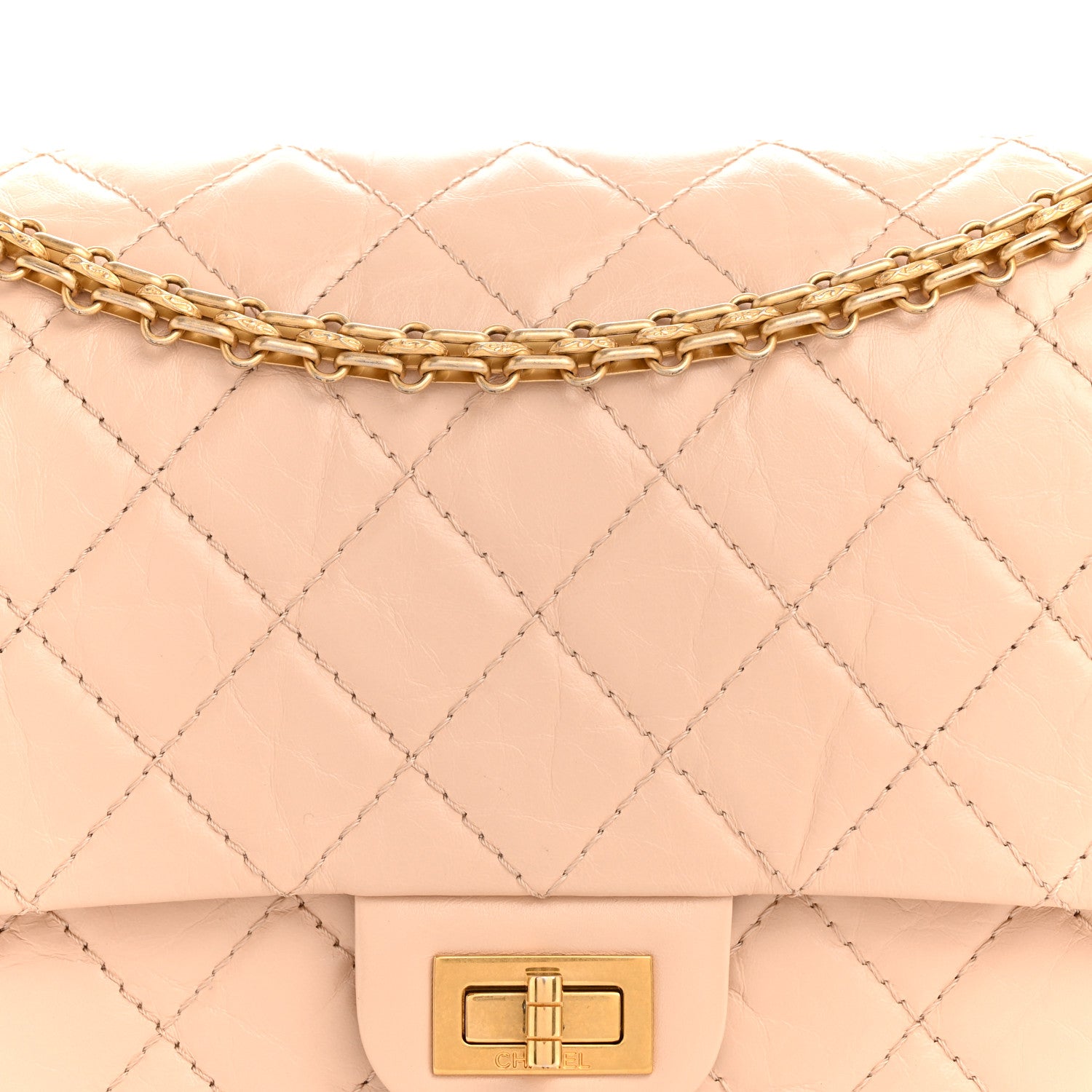Chanel Aged Calfskin Quilted 2.55 Reissue 226 Flap Light Beige Light Beige 8 of 10