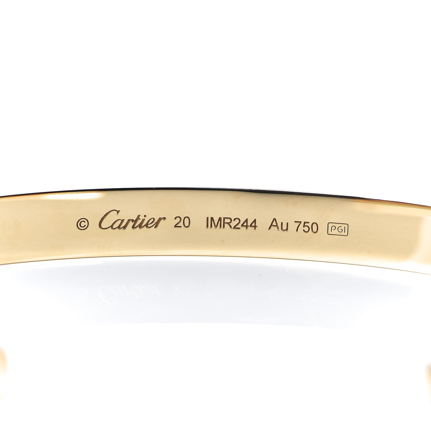 Cartier 18K Yellow Gold LOVE Cuff Bracelet 20 4 of 5
