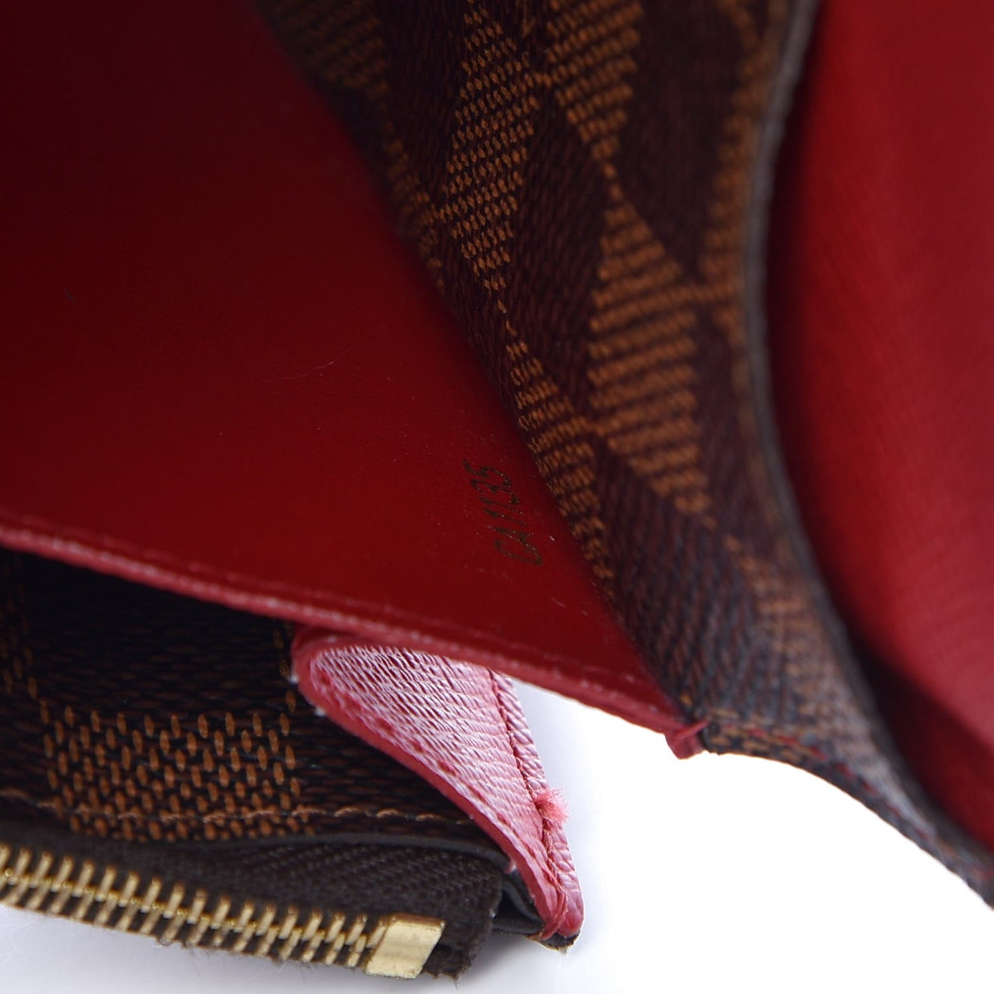 Damier Ebene Emilie Wallet Red