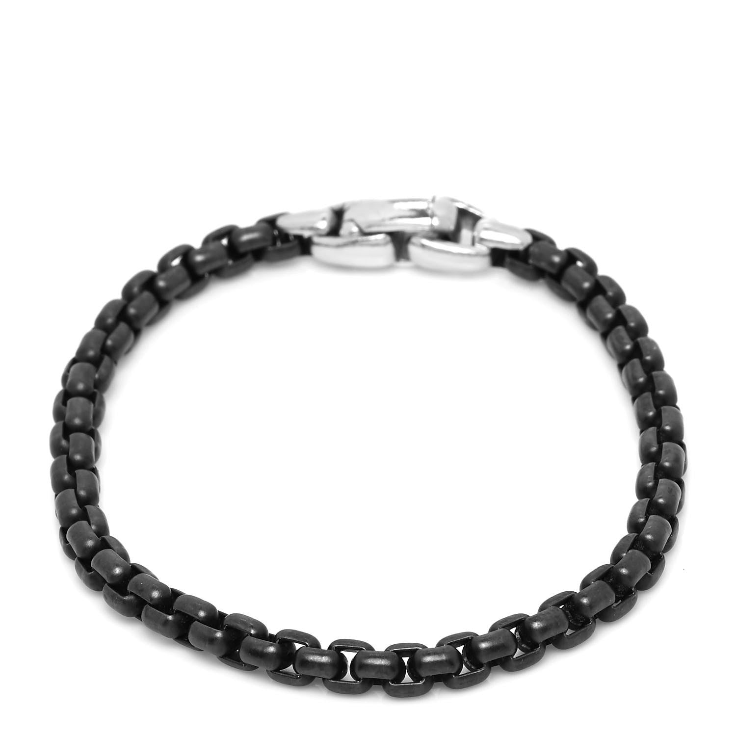 David Yurman Sterling Silver Darkened Stainless Steel Box Chain Bracelet 1 of 5