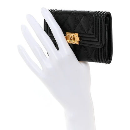 Chanel Caviar Quilted Boy Flap Card Holder Black 2 of 8