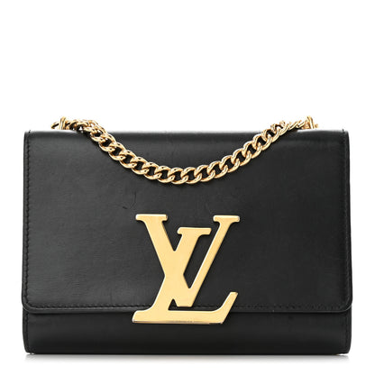 Louis Vuitton Calfskin Chain Louise MM Black 1 of 13