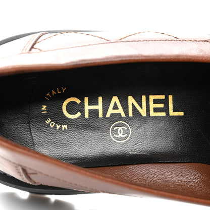 Chanel Calfskin Quilted CC Mocassin Loafers 37 Brown 7 of 11