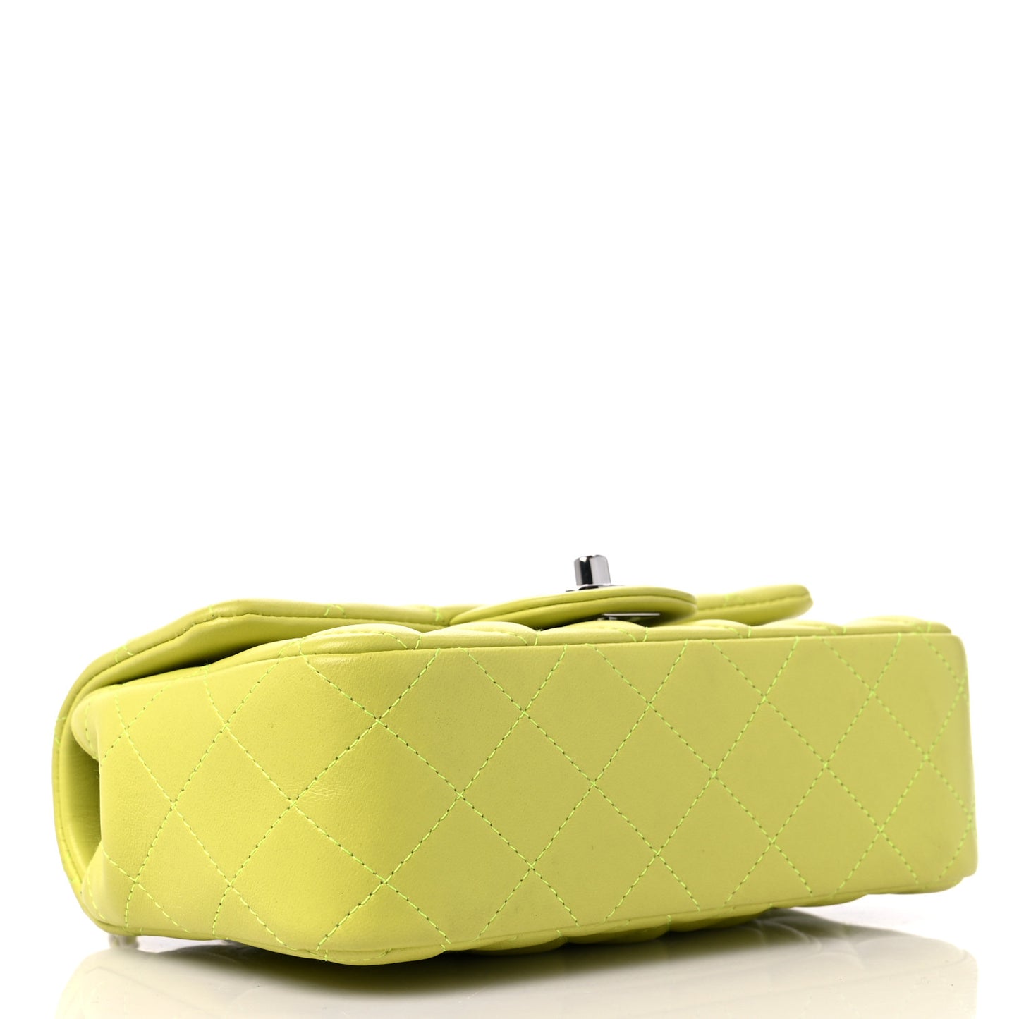Lambskin Quilted Mini Rectangular Flap Yellow