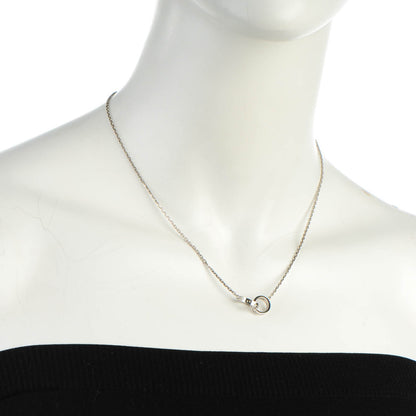 Cartier 18K White Gold Diamond Interlocking LOVE Necklace 2 of 8