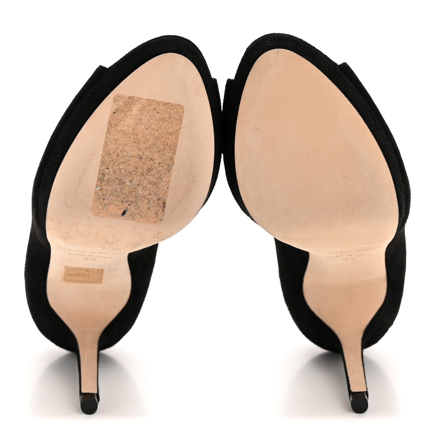 Suede Luna 110 Platform Peep Toe Pumps 35 Black