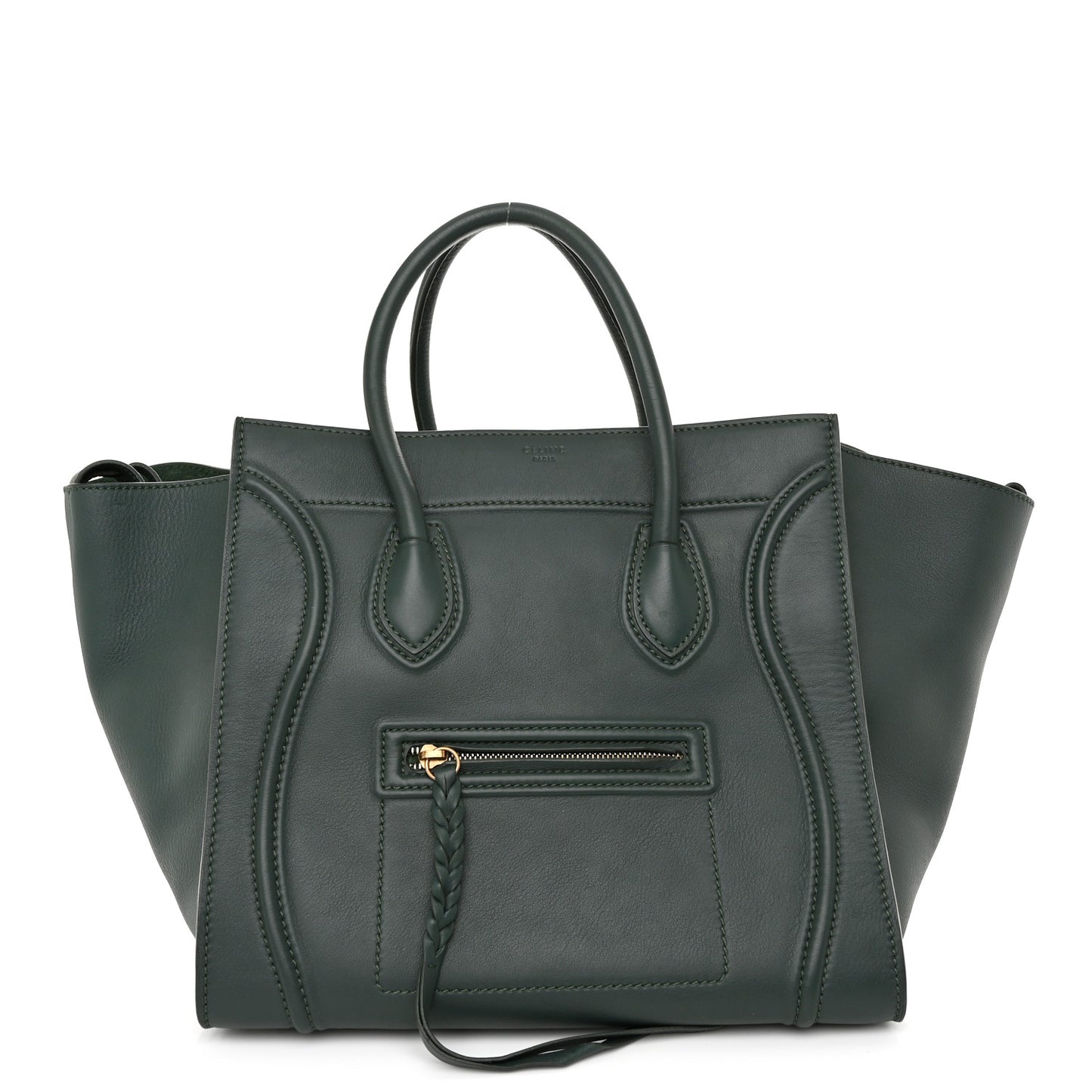 Smooth Calfskin Medium Phantom Luggage Bottle Green Bottle Green