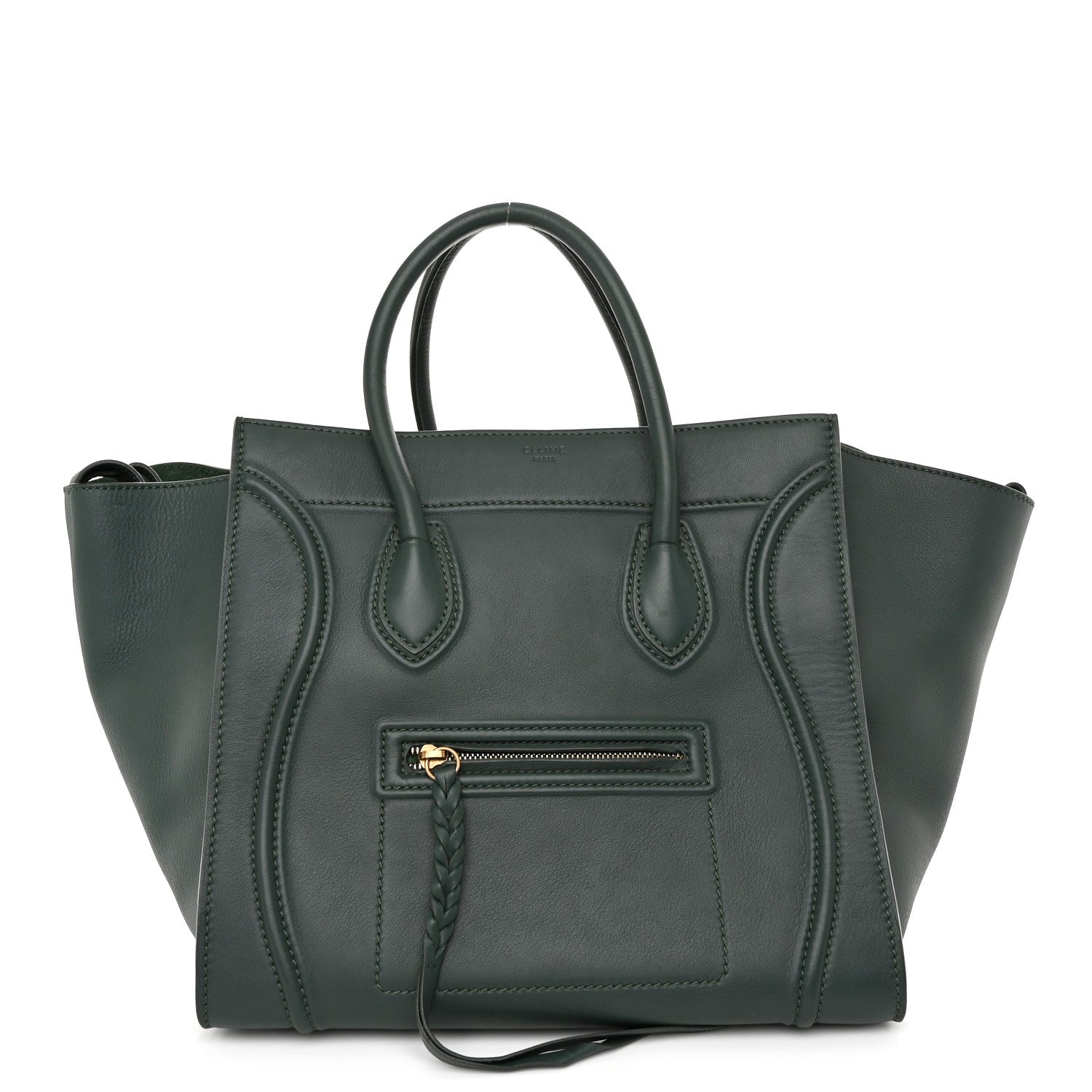 Celine Smooth Calfskin Medium Phantom Luggage Bottle Green 1 of 10