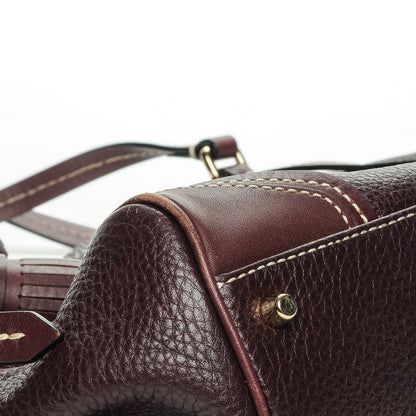 Burberry Calfskin Saddle Stitch Small Canterbury Tote Burgundy 11 of 13