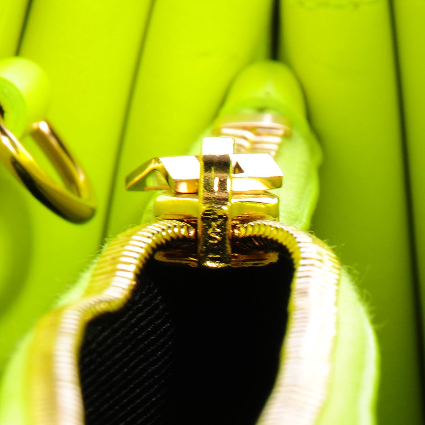 Leather Small Sac de Jour Bag Neon Yellow