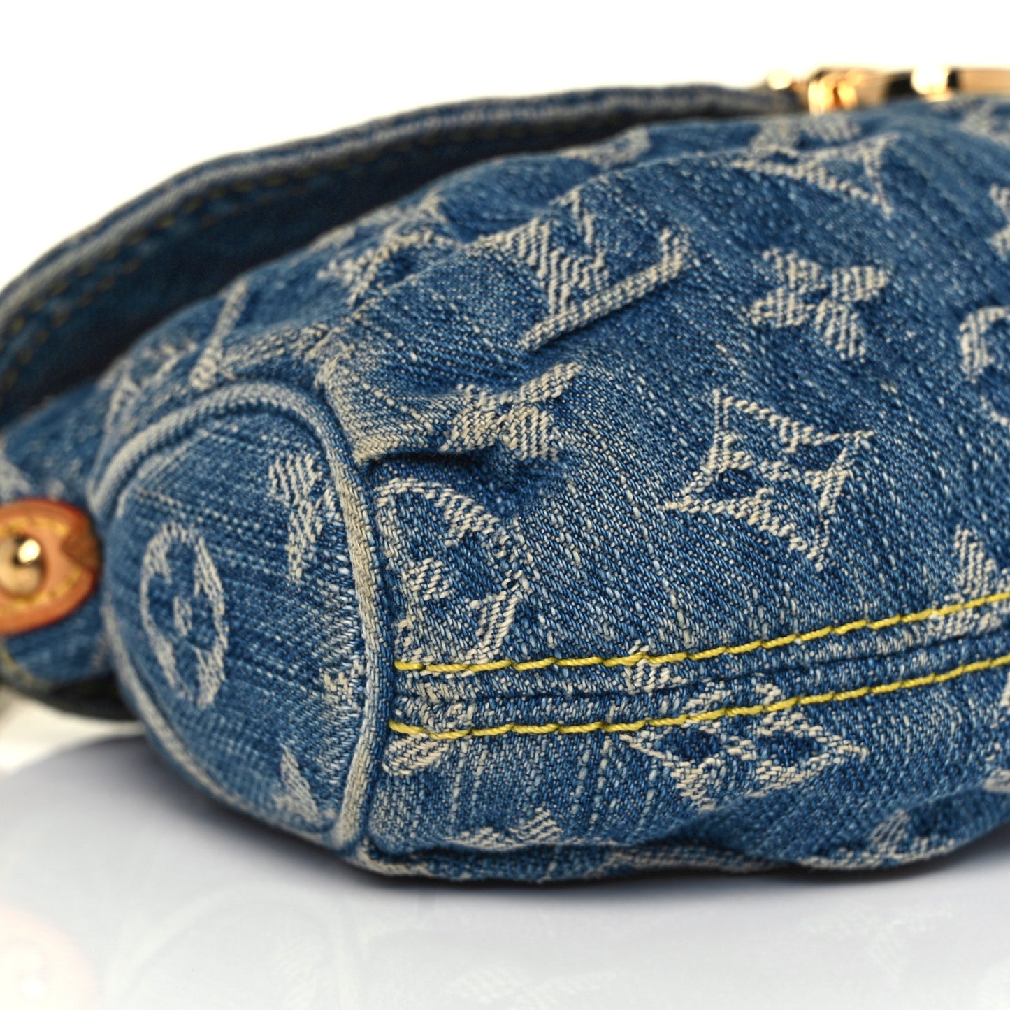 Monogram Denim Mini Pleaty Blue