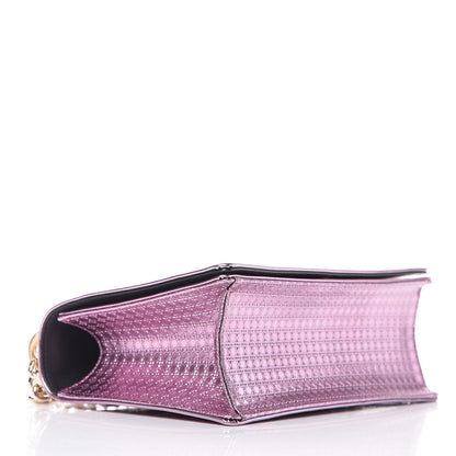 Christian Dior Metallic Patent Micro-Cannage Medium Diorama Flap Bag Pink 4 of 10