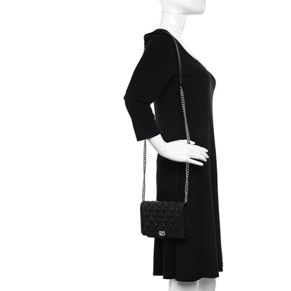 Chanel Caviar Quilted Boy Wallet On Chain WOC Black 2 of 15