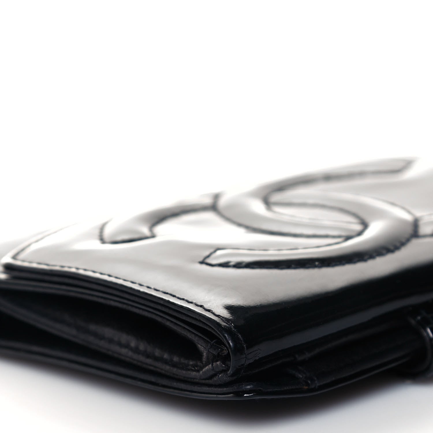 Chanel Patent Timeless CC Compact French Wallet Black 11 of 15