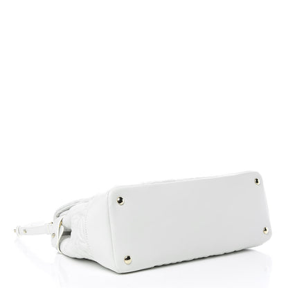 Versace Nappa Barocco Quilted Altea Vanitas Satchel White 5 of 17