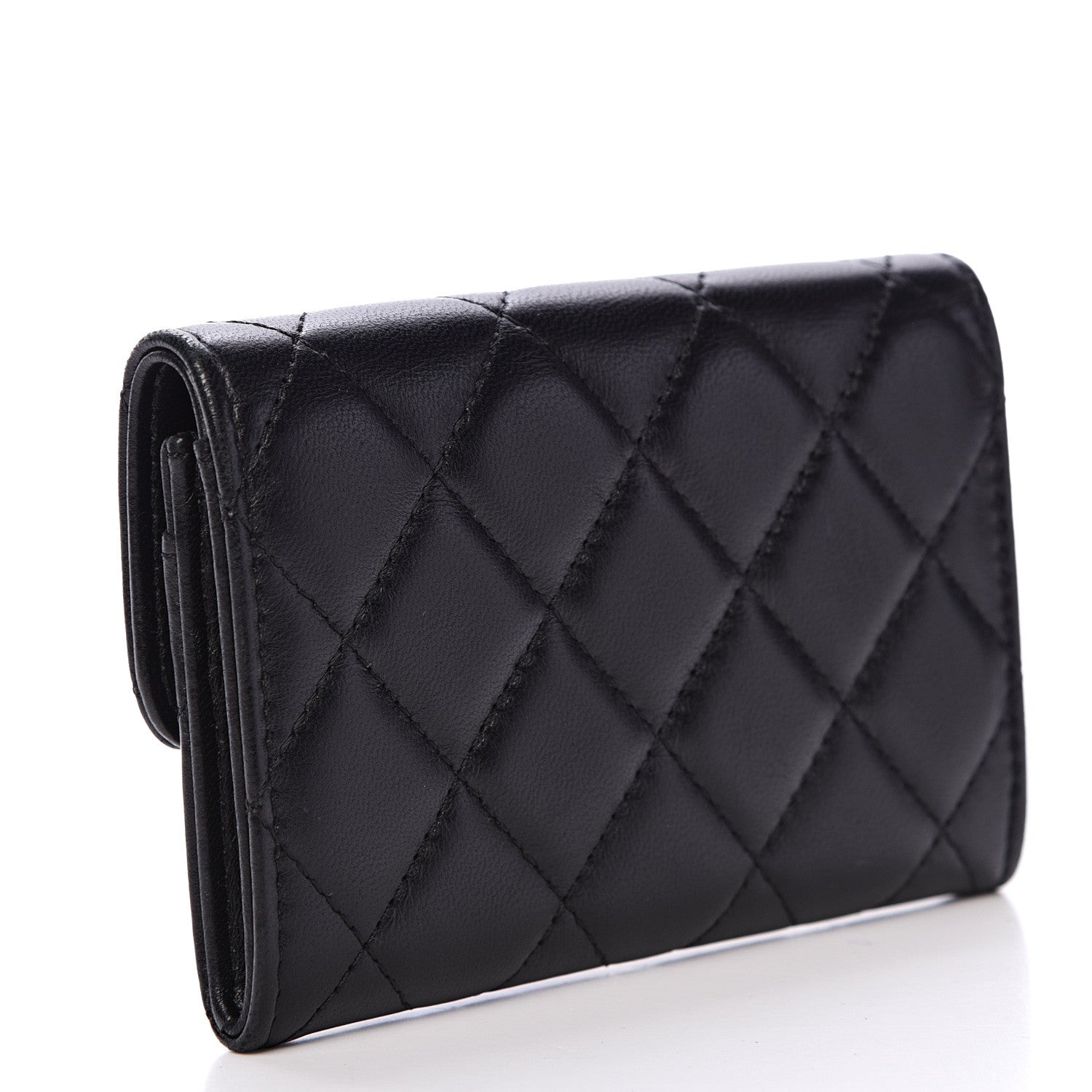 Chanel Lambskin Quilted Flap Card Holder Black 2 of 12