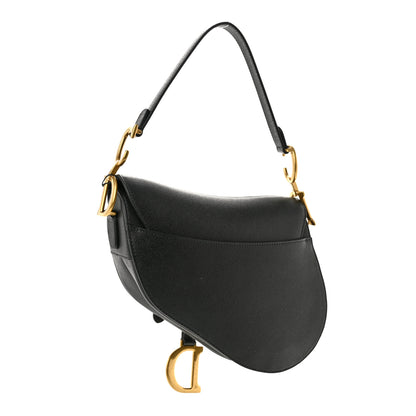 Christian Dior Grained Calfskin Saddle Bag With Strap Black 3 of 10