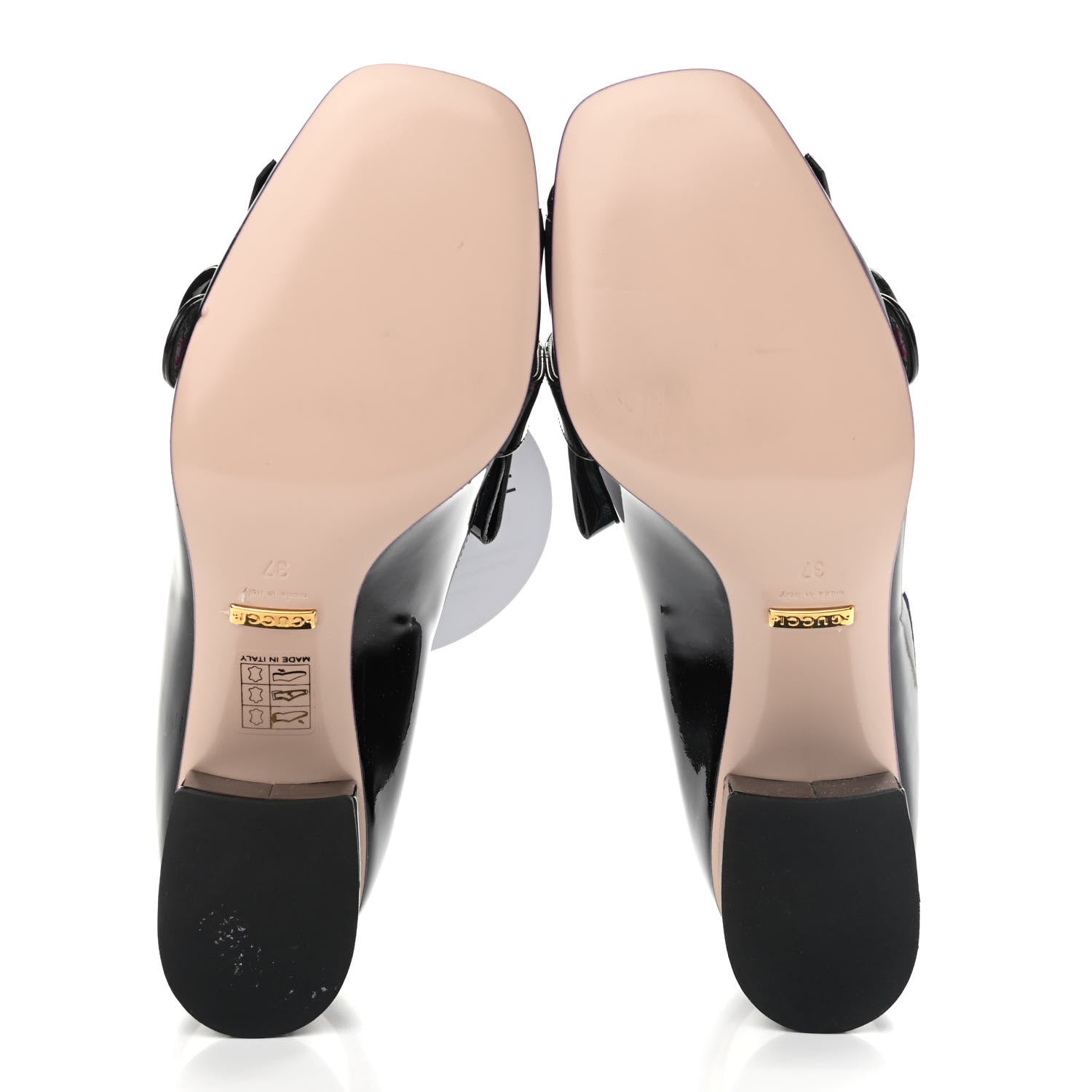 Gucci Vernice GG Marmont Fringe 50mm Loafer Pumps 37 Black 5 of 8