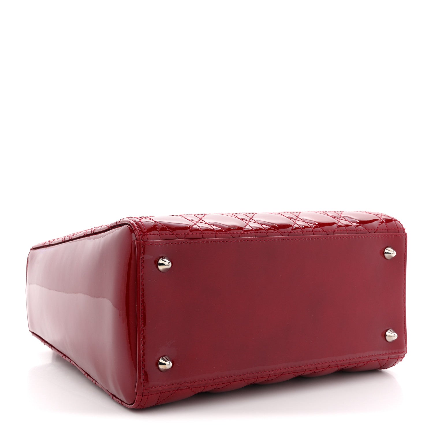 Christian Dior Patent Cannage Medium Lady Dior Red 4 of 13