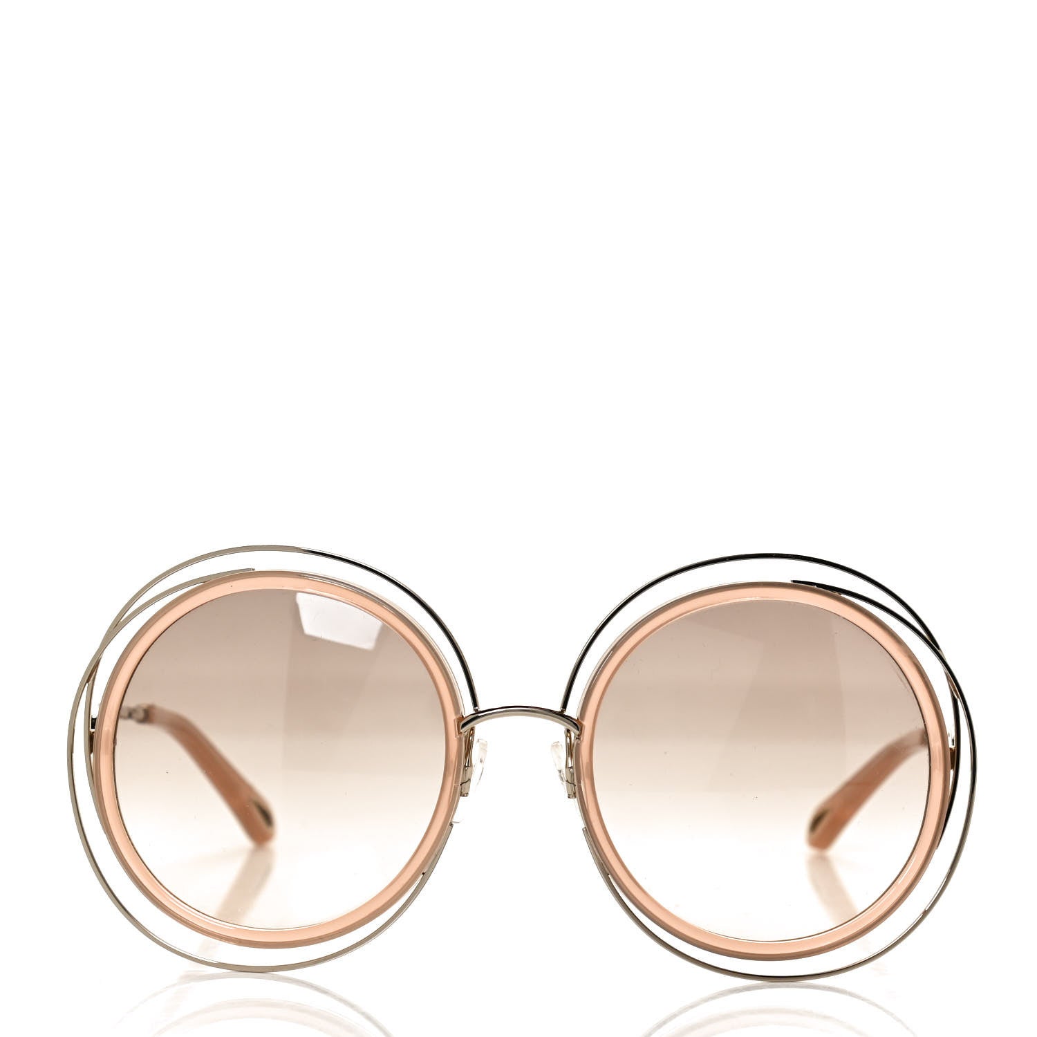 Chloe Oversized Round Carlina Sunglasses CE120SD Peach Pink 2 of 9