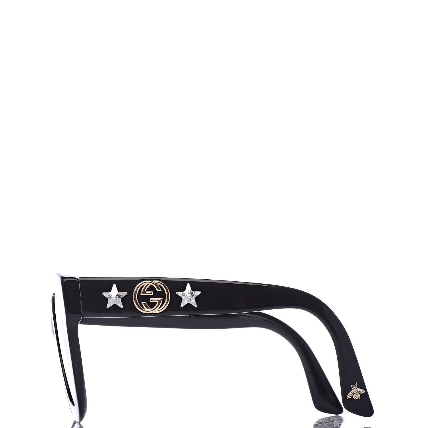 Gucci Round Frame Star Sunglasses GG0208S Black 3 of 8