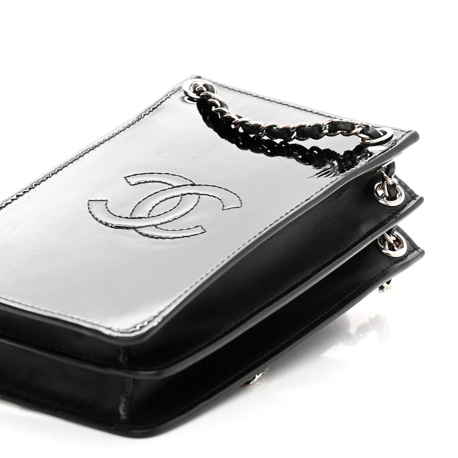 Chanel Patent CC Phone Holder Crossbody Black 10 of 11
