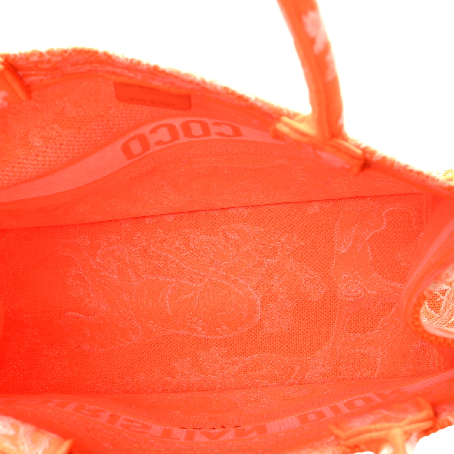 Christian Dior Canvas Embroidered Medium Dioriviera Toile De Jouy Book Tote Orange 5 of 10