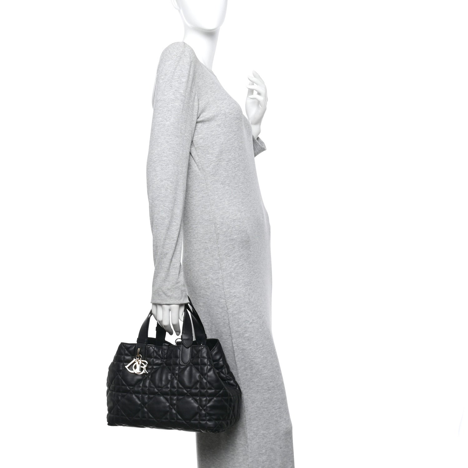 Christian Dior Calfskin Macrocannage Medium Toujours Black 2 of 13