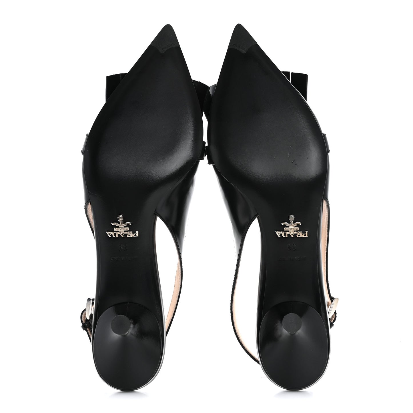 Spazzolato Studded Slingback Pumps 39 Black