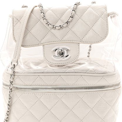 Chanel Crumpled Calfskin PVC Quilted Flap White 9 of 13