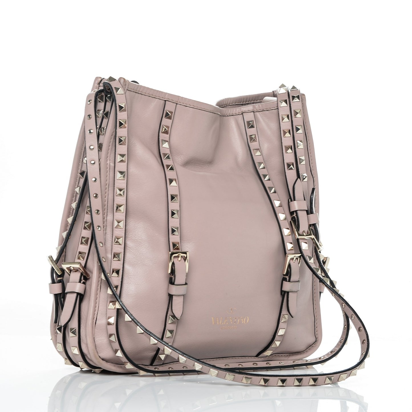 Vitello Rockstud Shopper Tote Poudre