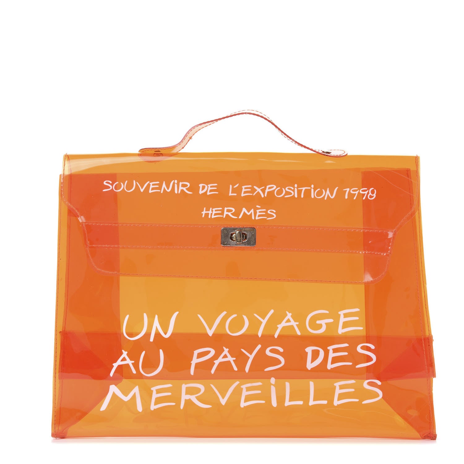 Hermes Vinyl Souvenir De L'Exposition Kelly Orange 1 of 12
