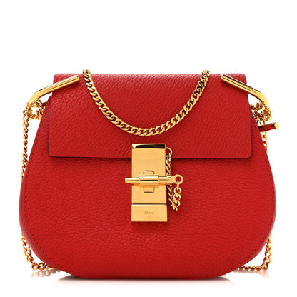 Chloe Grained Lambskin Drew Shoulder Bag Plaid Red 1 of 11