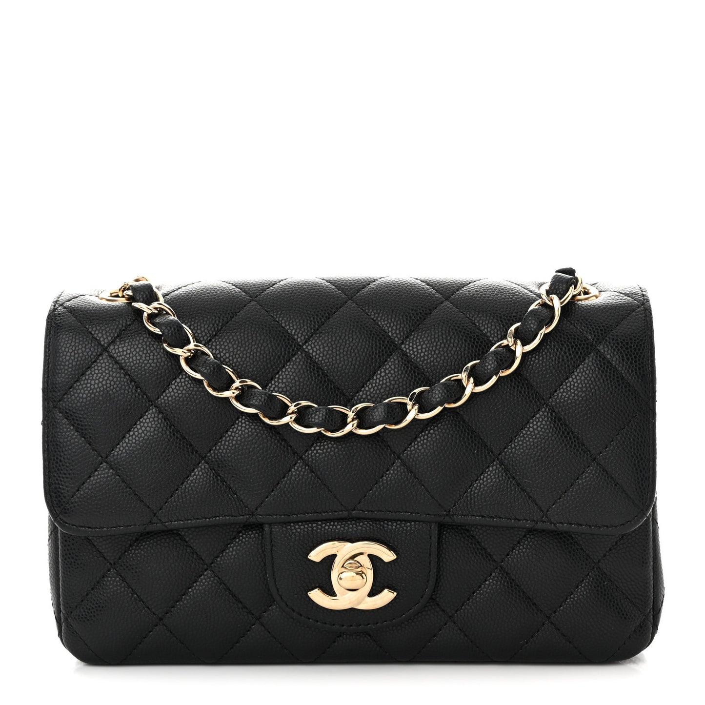 Caviar Quilted Mini Rectangular Flap Black